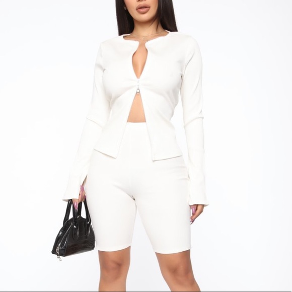 Off White Biker Short Set XS